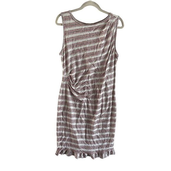 Max Studio Wmn L White/Black/Red Striped  Sleeveless Ruffle Hem Dress NWT - Picture 1 of 11